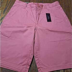 New Size 32 Marquis Signature Salmon Chino Cotton Shorts with Pockets NWT